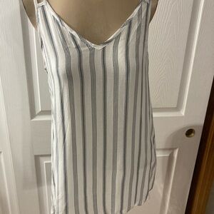 Striped White and Black Women's Top
